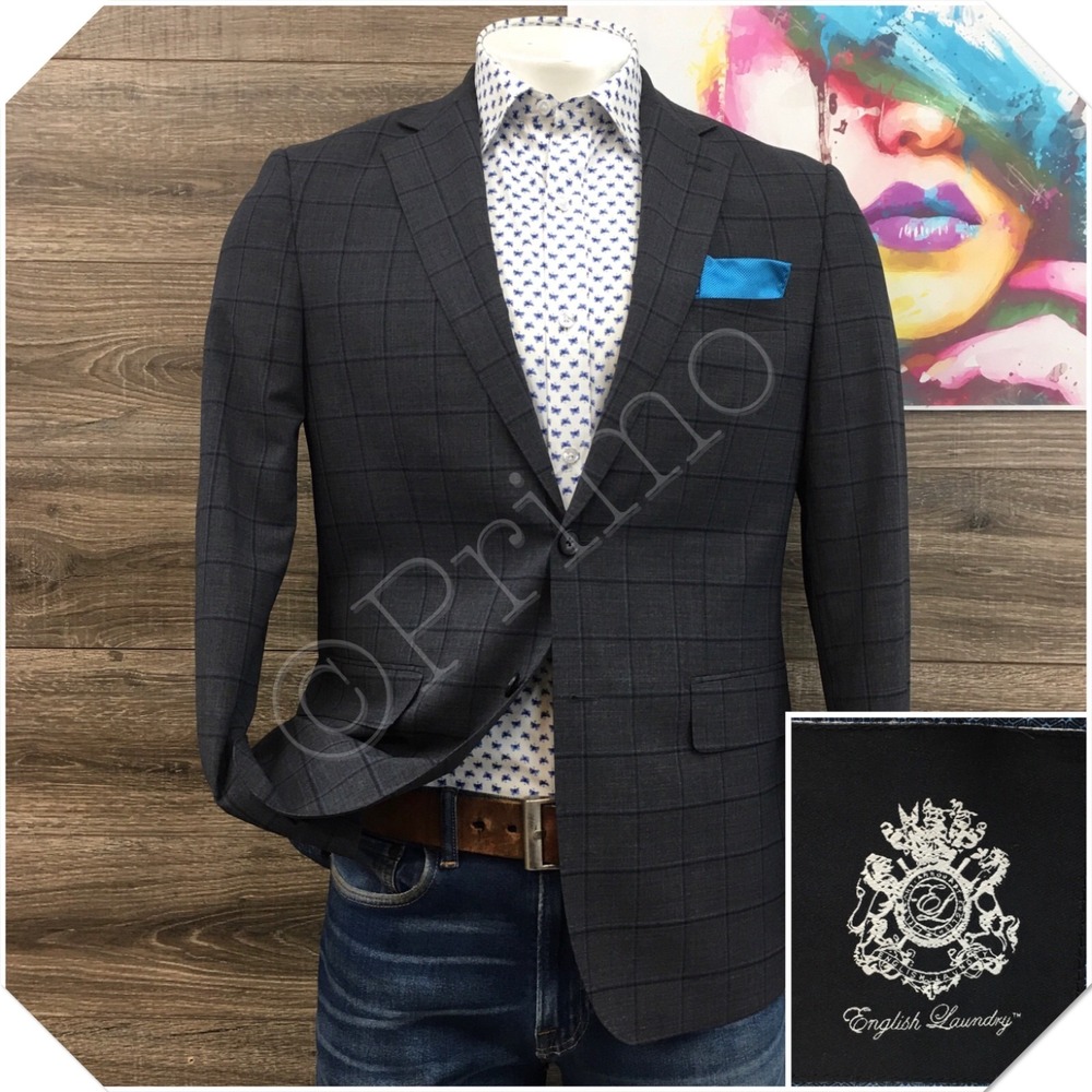 ENGLISH LAUNDRY Mens Wool Blazer Sport Coat Casual Jacket Size 42R Classic Suit